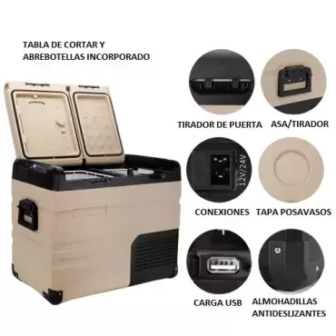 Nevera congelador de compresor 55 L CZ 12V +conector a 220V de REGALO, Caravanas, autocaravanas, camper y 4x4 overland.