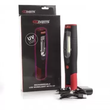 Linterna de trabajo o camping Luz de inspección LED (1 x OSRAM COB) con linterna UV multiuso. Ref. EPIL05