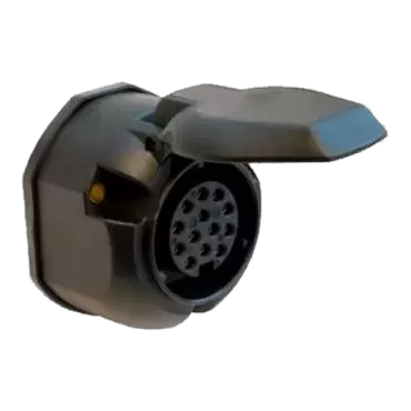 Clavija enchufe piña 13 polos PVC con goma de protección para caravanas y remolques