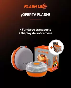 Luz de emergencia Geolocalizable Flash Led V16 con conectividad incluida hasta 2038 + funda protectora de REGALO.
