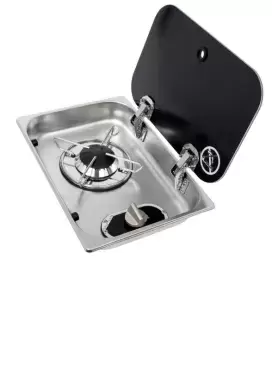 Tapa de cristal 4 mm cocina 2 fuegos NAVY LOAD NL21000 para caravanas, autocaravanas y camper.